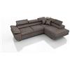 Robin Inspire Saturn Premium Kingston Divano ad angolo con funzione di letto con cassetto per la biancheria e cuscini e Poggiatesta regolabili angolo a destra marrone 272 x 200 x 73/90