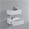 [en.casa] Set di 2 Comodini Sospesi Mensole da Parete con Cassetto Integrato Mobiletti Salvaspazio per Camera da Letto Ingresso Soggiorno 46x30x15 cm Bianco Lucido