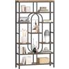 Hzuaneri Libreria a 7 Ripiani, Scaffale Espositivo, con 9 Scaffali, Scaffale Verticale, 30 x 100 x 180 cm, per Soggiorno, Ufficio, Camera da Letto, Studio, Marrone Vintage BC73001B