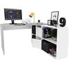 Bricozone Scrivania Con Libreria Integrata 8 Scomparti Design Moderno Bianco E Cemento Ideale Per Ufficio Studio Cameretta Melaminico Alta Qualità 150x72x90 Cm Facile Da Montare