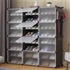 THINFAR Armadio a 12 Cubi, Portaoggetti Organizzatore, Armadietto Mobiletto con Ante, per Abiti Scarpe Giocattoli Libri, Facile da Assemblare (12 scomparti, nero)