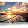 Pixxprint InstyleArt Los Angeles Spiaggia Stampa su Tela 80x60 cm Artistica murale