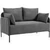 CLP Divano 2 posti confortevole Ziden, imbottito con cuscini, portata fino a 300 kg, Colore:grigio scuro