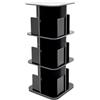SAUADY Libreria girevole a 360° a 3 ripiani, piccola mensola angolare per camera da letto, studio, nero, 39 x 39 x 97 cm