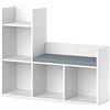Vicco Scaffale per bambini Luigi, Bianco, 107.2 x 88.6 cm, con seduta imbottita e quattro ripiani aperti