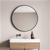 [en.casa] Specchio da Parete Ø 60 cm Specchio Rotondo con Cornice in Alluminio - Nero