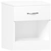 Vida Designs Riano-Comodino Bianco con 1 Maniglie e Guide in Metallo, Supporto Unico per cassetti Anti-Piegatura, mobili per Camera da Letto, 47 x 40 x 36 cm, Bianco