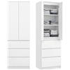 Home Collective Armadio multiuso a 2 ante con 3 ripiani e 3 cassetti | Armadio per camera da letto, ingresso o ufficio | 50x40x180 cm (LxPxA) | Bianco