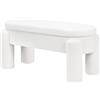 WOLTU Panca Contenitore, Panca Imbottita in Tessuto Teddy, 114x47x53 cm, Poggiapiedi Divano, per Camera da Letto, Soggiorno, Ingresso, Portata 250 kg, Moderno, Bianco