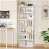Hzuaneri Libreria a 7 Ripiani, Libreria Soggiorno Legno, Scaffale Portaoggetti Aperto, per Salón, Estudio, Oficin, Dormitorio, 24 x 60 x 182 cm, Bianco BC70003X