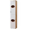 Vicco Mobiletto Irma, Bianco lucido/oro power oak, 37.2 x 192 cm, per la conservazione di articoli da bagno e asciugamani