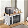 LANTUS Mensola espandibile per forno a microonde, per cucina, portaspezie e microonde, estraibile, Supporto Microonde con Ganci,54 * 35 * 34,5 cm - Noce