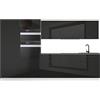 B BELINI GROUP Belini Grace - Cucina componibile, 300 cm, cucina da incasso completamente attrezzata senza elettrodomestici, con armadi a muro e armadi bassi, senza piani di lavoro, nero lucido