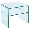 Vente-unique - Comodino Stileos - L 48cm x P 40cm x H 40cm - vetro temperato - trasparente