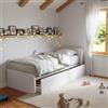 MOBILFINO CAMERETTE Divano Letto Sagomato 80x190 con Letto Estraibile e sollevabile - Testata a Destra, Bianco