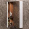 Planetmöbel Armadietto a specchio bagno 40 cm, Armadio da bagno sospeso, Mobile contenitore con anta e 2 ripiani in vetro, 39,6 x 67,7 x 13,8 cm, bianco opaco