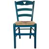 Sedam Srl Sedia Cuore, in Legno Massello, Vari Colori e Sedute disponibili, Alta Qualità (Azzurro, Paglia) ORDINE MINIMO 2 SEDIE