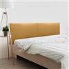DHOME Testiera in similpelle o tessuto Acualine Liscio DUAL divisa in 2 pezzi Testiera imbottita di fascia alta Tappezzeria moderna (Similpelle Dorata, 160cm Dual (Letto 150/160))