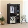 HUOLE Guardaroba in Tessuto, Armadio portatile in tela di canapa per camera da letto, mobili in tessuto T160B, durevole, elegante, Vestiti Accessori Scarpe,172 * 105 * 43cm