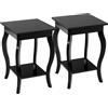 KOMFOTTEU Set di 2 Comodini Camera da Letto, Comodini Piccoli in Legno, Tavolino Lato Moderno per Soggiorno, Marrone, 40 x 40 x 60 cm (L x P x A) (Nero x 2)