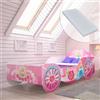 Kids Collective Letto per bambini Carrozza letto per ragazze 80x160 | 70x140 con anticaduta e materasso | Lettino da gioco per bambini Princess 160x80cm