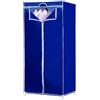 FERCASASHOP Armadio Guardaroba con Struttura in Metallo, Mobile Salvaspazio con Rivestimento in Tessuto TNT, Zip di Chiusura e Asta Appendiabiti da Campeggio, Dimensione 70 x 50 x 160 cm (Blue)