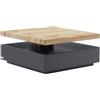 Vente-unique - Tavolino 1 cassetto e piano girevole in MDF Antracite e Rovere - KYRIA