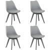 Totò Piccinni Sedia FUTURA con cuscino imbottito e gambe in PLASTICA dal desing scandinavo (4, Grigio Gambe in Plastica)