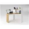 AVANTI TRENDSTORE - Barus - Scrivania ad angolo con scaffalatura compresa, in legno laminato disponibile in 2 colorazioni diverse. Dimensioni LAP 100,5x128,5x100,5 cm (quercia Artisan/bianco opaco)