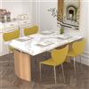 Rcynview Set di 4 Sedie Sala da Pranzo Moderne, da Cucina con Gambe in Metallo, in Polipropilene Senza Braccia di Design per il Massimo Comfort, Adatte per Ufficio Casa Campeggio Feste Giallo