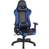CLP Sedia Gaming Miracle V2 in Similpelle i Sedia Racing 2 Cuscini I Poltrona Girevole E Regolabile Max Carico 150KG, Colore:Nero/Blu