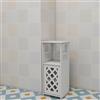 HUOLE Armadio ad angolo con anta e ripiani, supporto per carta igienica, scaffale regolabile, mobile da bagno, armadio da bagno, colonna da bagno, 24 x 22 x 56 cm, bianco