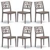 REDÒKASA Set 6 sedie in polipropilene TETI, MADE IN ITALY, impilabile, idrorepellente, resistenza raggi UV, design moderno albero della vita per sala da pranzo, cucina, bar, ristoranti, esterno (Tortora, 6)