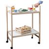 Mottinox Carrello Multiuso, 2 Ripiani, 100% Legno Faggio, 34x60x83h cm, Con Rotelle, Made in Italy