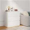ZECIIYE Cassettiera con 3 cassetti, credenza, comodino, moderno, in legno MDF bianco, per camera da letto, soggiorno, cameretta dei bambini, corridoio, bagno e ufficio, 70 x 40 x 75 cm