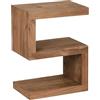 FineBuy Tavolino Legno Massello Acacia 44 x 60 x 30 cm S-Figura | Tavolo Soggiorno Stile Country | Tavolo Divano Prodotto Naturale | Tavolino da caffè