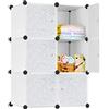 Froadp Armadio pieghevole 105 x 70 x 35 cm, sistema di scaffali fai da te, in plastica, con 6 scomparti, sistema di scaffalatura per vestiti, scarpe, giocattoli, libri, bianco