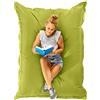 Green Bean© Square XL Poltrona a Sacco Gigante 120x160 cm - Rivestimento in PVC Interno ed Esterno - Fodera Senza Imbottitura - Rivestimento per Sedia Lounge - Lavabile - Verde