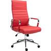 CLP Sedia ergonomica da ufficio Kolumbus in vera pelle, sedia da scrivania regolabile in altezza, con rotelle, portata fino a 150 kg, Colore:rosso