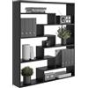 KUBUTKU Libreria grande da parete con 7 scomparti, 119 x 103 x 18 cm, decorazione da appendere (nero), REGAL-17
