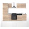 Vicco Cucina componibile Optima, Sonoma/Bianco, 270 cm senza piano di lavoro, adatto per disposizione e ampliamento personalizzati