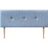 DHOME Testiera Imbottita in Tessuto Luxury Liscio con Bottoni e Gambe Testiere Imbottita per Letto di Lusso (Ethnic Blue, 160x105cm)