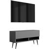 3E 3xE living.com Mobile TV 100 cm Antracite, gambe nere inclinate, 100 × 32 × 52 cm
