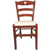 Sedam Srl Sedia Cuore, in Legno Massello, Vari Colori e Sedute disponibili, Alta Qualità (Ciliegio, Imbottita Beige) ORDINE MINIMO 2 SEDIE