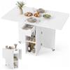 GIANTEX Tavolo da Pranzo Pieghevole, Mobile da Cucina con Ali Pieghevoli, 1 Cassetto e 2 Ripiani Aperti, per 2-4 Persone, Salvaspazio, 120 x 72 x 75 cm, Ideale per Sala e Cucina
