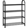 EffeDecor Scarpiera Salvaspazio Slim in Polipropilene e Metallo Impilabile con 4 Ripiani Portascarpe Design Moderno 8 Paia Ideale per Ingresso,Camera,Cabina Armadio o Corridoio