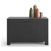 Mobili Fiver, Credenza bassa con 2 ante Rachele, (126,5x45x80 cm), Nero Frassino, 126.5 cmx45 cmx80 cm, NO, Credenza Soggiorno Moderna, Made in Italy