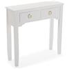 VERSA Kanna Consolle ingresso, Tavolo Consolle, Tavolino Ingresso, Tavolo salotto, con 2 cassetti, Misure (A x L x l) 78 x 78 x 25 cm, Legno, Colore Bianco