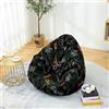 PEIHUODAN Poltrona Sacco Per Ragazzo Bambino Adulti - Senza Imbottitura, Stampa Controller Di Gioco, Gaming Bean Bag Chair, Pouf Morbido Sacco Per Soggiorno/Camera/Gaming (Noir,100x120cm)