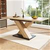 NADEUSAK Tavolo da pranzo telescopico, 119-158,5 x 80 cm, tavolo da cucina, tavolo allungabile, con l'aiuto di pannelli interni estraibili da 119 - 158,5 cm, per cucina e soggiorno, tavolo da pranzo in legno